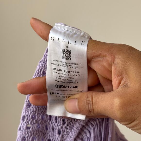 Vintage Italian lavender fringe knit cami (S/M) - Picture 11 of 11